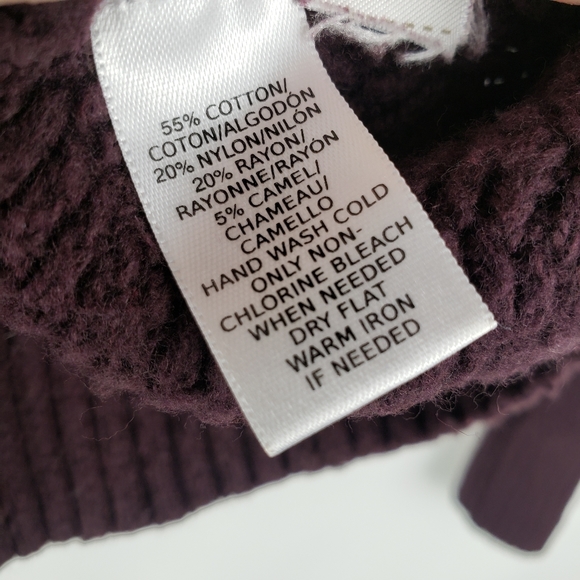 Loft Womens Knit Sweatshirt Burgundy Stretch camel M - Picture 5 of 5